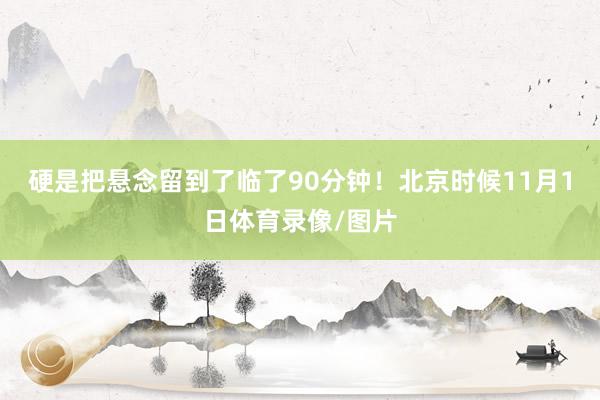 硬是把悬念留到了临了90分钟！北京时候11月1日体育录像/图片