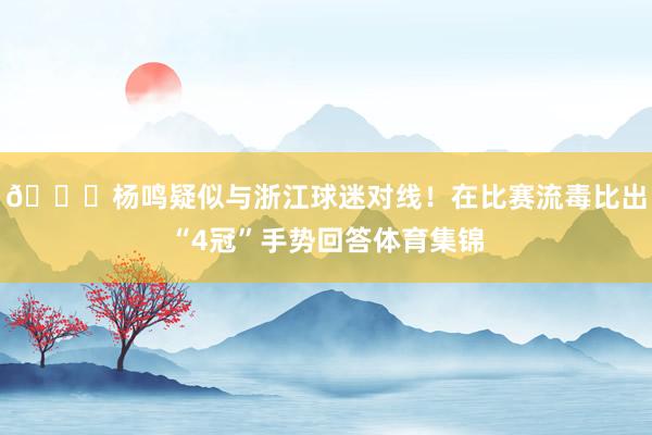 👀杨鸣疑似与浙江球迷对线！在比赛流毒比出“4冠”手势回答体育集锦