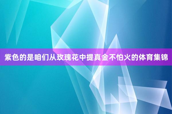 紫色的是咱们从玫瑰花中提真金不怕火的体育集锦