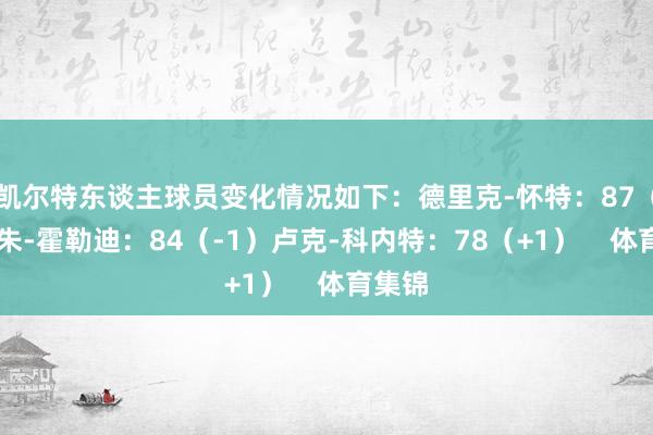 凯尔特东谈主球员变化情况如下：德里克-怀特：87（+1）朱-霍勒迪：84（-1）卢克-科内特：78（+1）    体育集锦